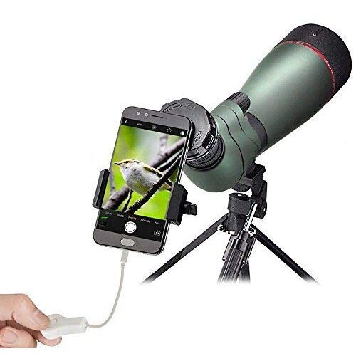  SOLOMARK Universal Cell Phone Adapter Mount and Wire Shutter Compatible with Binocular Monocular Spotting Scope Telescope -for iPhone Sony Samsung Etc