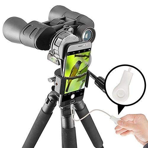  SOLOMARK Universal Cell Phone Adapter Mount and Wire Shutter Compatible with Binocular Monocular Spotting Scope Telescope -for iPhone Sony Samsung Etc