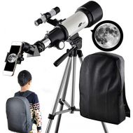 SOLOMARK Telescope for Kids 70mm Apeture Travel Scope 400mm AZ Mount - Good Partner to View Moon and Planet - Good Travel Telescope with Backpack for Kids and Beginners