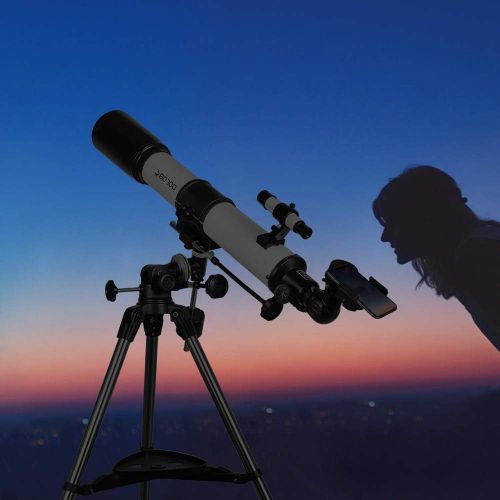  SOLOMARK Telescope, 80EQ Refractor Professional Telescope -700mm Focal Length Telescopes for Adults Astronomy, with 1.5X Barlow Lens Adapter for Photography and 13 Percent Transmis