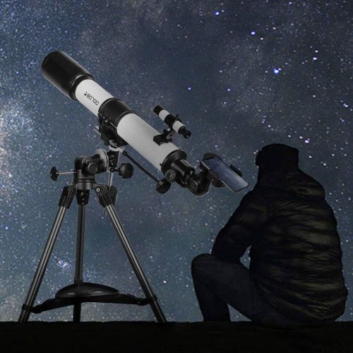  SOLOMARK Telescope, 80EQ Refractor Professional Telescope -700mm Focal Length Telescopes for Adults Astronomy, with 1.5X Barlow Lens Adapter for Photography and 13 Percent Transmis