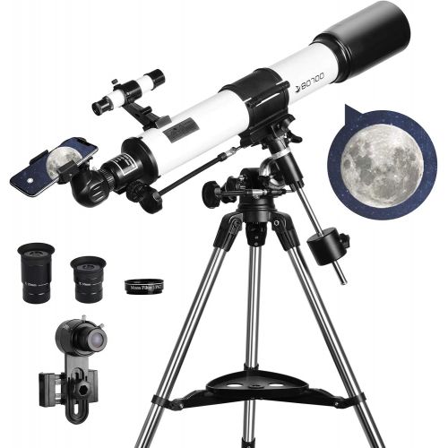  SOLOMARK Telescope, 80EQ Refractor Professional Telescope -700mm Focal Length Telescopes for Adults Astronomy, with 1.5X Barlow Lens Adapter for Photography and 13 Percent Transmis