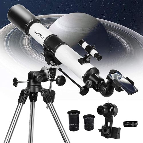  SOLOMARK Telescope, 80EQ Refractor Professional Telescope -700mm Focal Length Telescopes for Adults Astronomy, with 1.5X Barlow Lens Adapter for Photography and 13 Percent Transmis