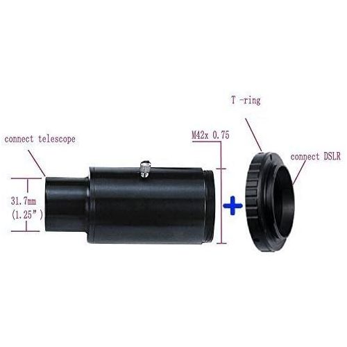  Solomark 1.25 Inch Telescope Camera Adapter with T-Ring for Canon to Take Photos