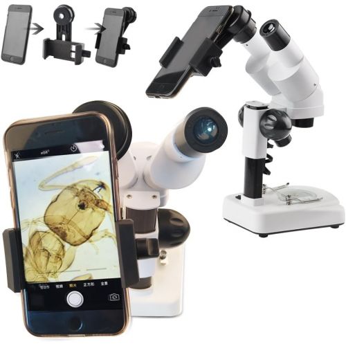  SOLOMARK Microscope Lens Cellphone Adapter, Microscope Smartphone Camera Adapter - for Microscope Eyepiece Tube 23.2mm, Built-in WF 16X Microscope Eyepiece