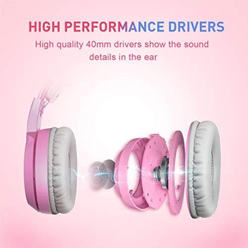  SOMIC G951pink Gaming Headset for PC, PS4, Laptop: 7.1 Virtual Surround Sound Detachable Cat Ear Headphones LED, USB, Lightweight Self-Adjusting Over Ear Headphones for Girlfriend