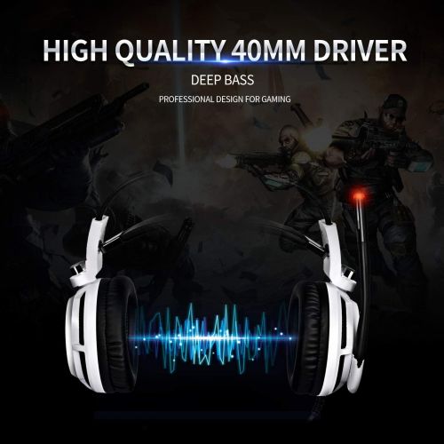  SOMIC G941 Gaming Headset For PS4, PC and Laptop, 7.1 Virtual Surround Sound USB Lightweight Over Ear Headphone with Mic,Volume Control,LED(Black)