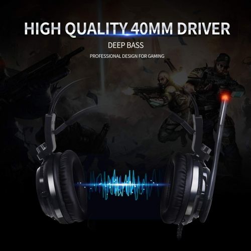  SOMIC G941 Gaming Headset For PS4, PC and Laptop, 7.1 Virtual Surround Sound USB Lightweight Over Ear Headphone with Mic,Volume Control,LED(Black)