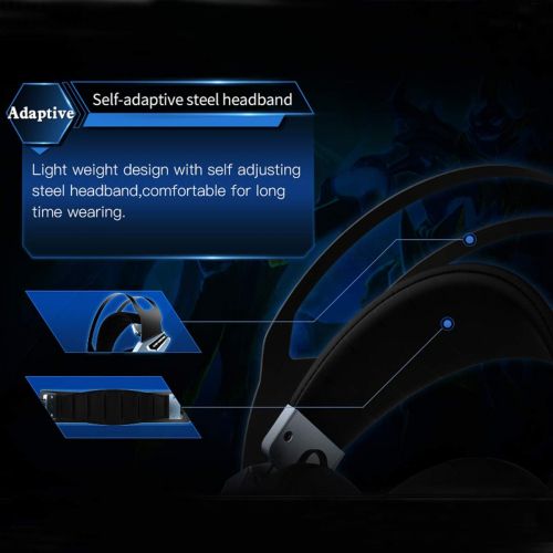  SOMIC Somic G949DE,PC PS4 Gaming Headset Noise Cancelling Overear,7.1 Virtual surround Stereo Sound,Mic and Colorful LED Lights,USB plug