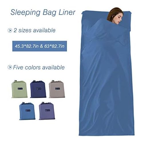  SOMOYA Sleeping Bag Liners Lightweight Travel Camping Sheet Sleep Bag Liner Adults Lightweight Warm Weather Hotel Compact Portable Sleeping Sack Indoor Outdoor Hostels Traveling Backpacki