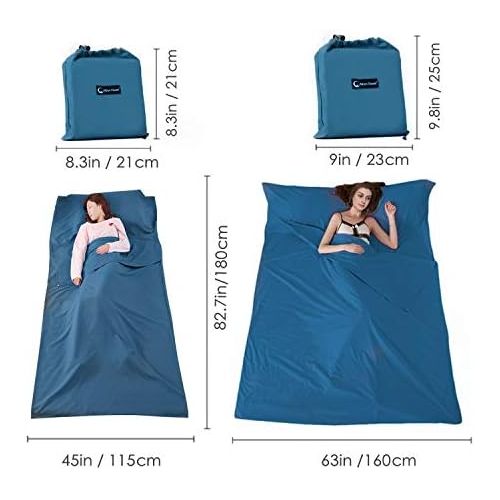  SOMOYA Sleeping Bag Liners Lightweight Travel Camping Sheet Sleep Bag Liner Adults Lightweight Warm Weather Hotel Compact Portable Sleeping Sack Indoor Outdoor Hostels Traveling Backpacki