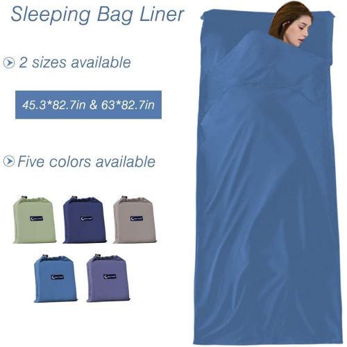  SOMOYA Sleeping Bag Liners Lightweight Travel Camping Sheet Sleep Bag Liner Adults Lightweight Warm Weather Hotel Compact Portable Sleeping Sack Indoor Outdoor Hostels Traveling Backpacki