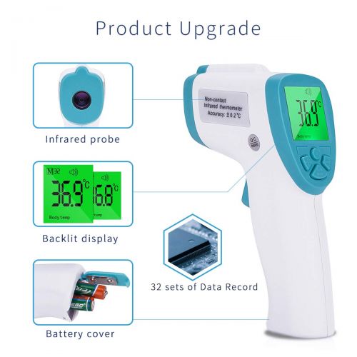  SONARIN Digital Medical Infrared Forehead Thermometer for Baby and Adults,Contactless,Measurable Object,Clinical Monitoring,Instant Reading,CE and FDA Certified(Blue)