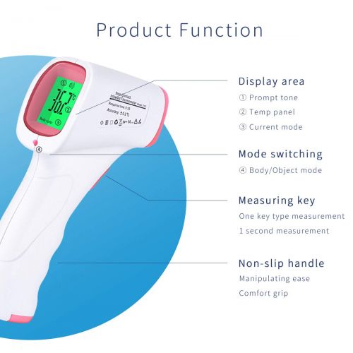  SONARIN High Precision Infrared Forehead Thermometer Digital Medical for Baby and Adults,Contactless,Measurable Object,Clinical Monitoring,Instant Reading,CE and FDA Certified(Pink