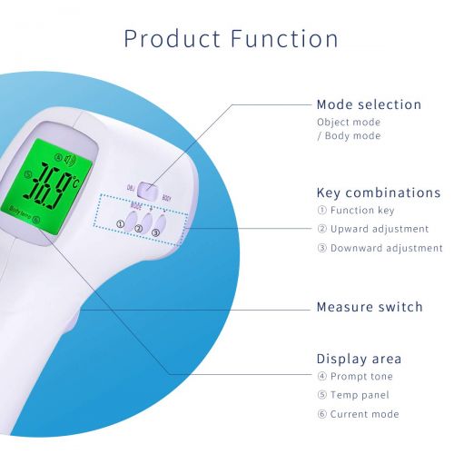  SONARIN Infrared Contactless Forehead Thermometer Digital Medical for Baby and Adults,Measurable Object,Clinical Monitoring,Instant Reading,CE and FDA Certified(Blue)