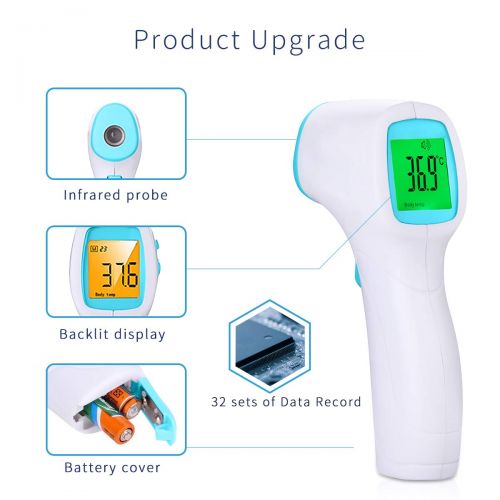  SONARIN Infrared Contactless Forehead Thermometer Digital Medical for Baby and Adults,Measurable Object,Clinical Monitoring,Instant Reading,CE and FDA Certified(Blue)