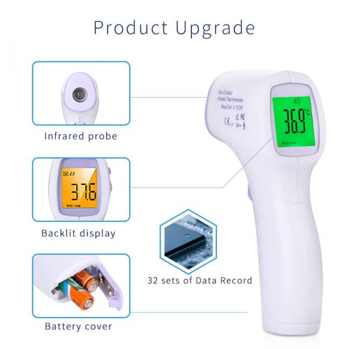  SONARIN Infrared Contactless Forehead Thermometer Digital Medical for Baby and Adults,Measurable Object,Clinical Monitoring,Instant Reading,CE and FDA Certified(Blue)