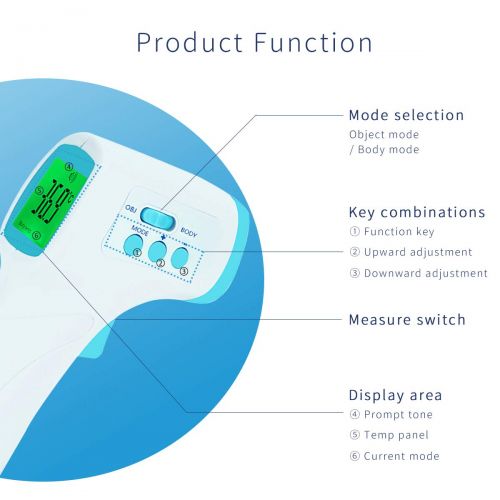  SONARIN Infrared Contactless Forehead Thermometer Digital Medical for Baby and Adults,Measurable Object,Clinical Monitoring,Instant Reading,CE and FDA Certified(Blue)