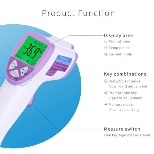 SONARIN Infrared Forehead Thermometer Digital Medical for Baby and Adults,Contactless,Measurable Object,Clinical Monitoring,Instant Reading,CE and FDA Certified(Green)