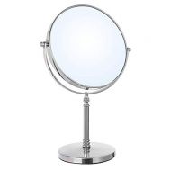 SONGMICS 8-Inch Large Tabletop Vanity Makeup Mirror Two-sided 7x Magnifying Swivel Cosmetic Mirror, 14 Inches Height Chrome UBBM07S