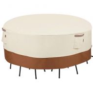 SONGMICS Outdoor Round Patio Table and Chairs Cover 66, Beige Brown UGTC72M