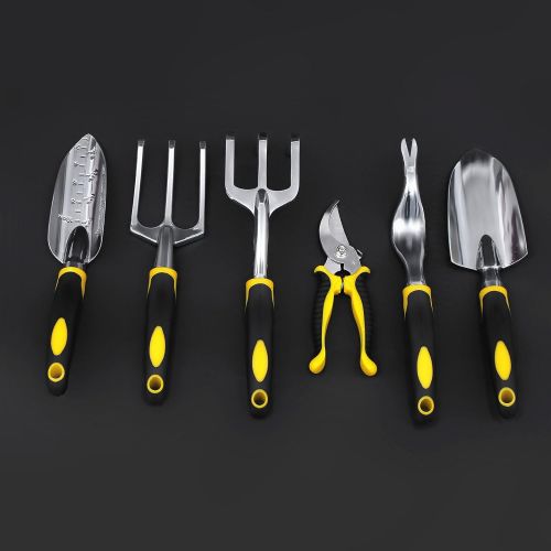  SONGMICS 9 Piece Garden Tool Set Includes Garden Tote and 6 Hand Tools Heavy Duty Cast-aluminum Heads Ergonomic Handles UGGB31L