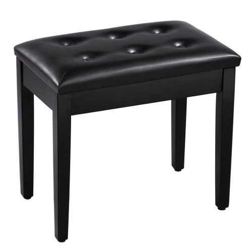  SONGMICS Padded Wooden Piano Bench Stool with Music Storage Black ULPB55H