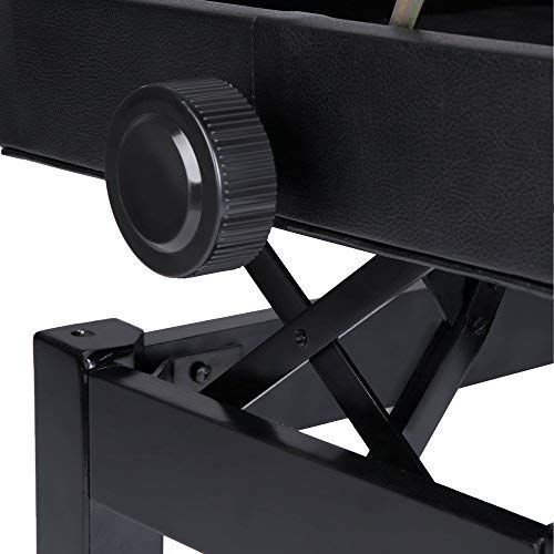  SONGMICS Adjustable Wooden Piano Bench Stool with Sheet Music Storage Black ULPB57H