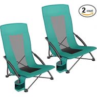 SONGMICS Portable Beach Chair, with High Backrest, Cup Holder, Foldable, Lightweight, Comfortable, Heavy Duty, Outdoor Chair