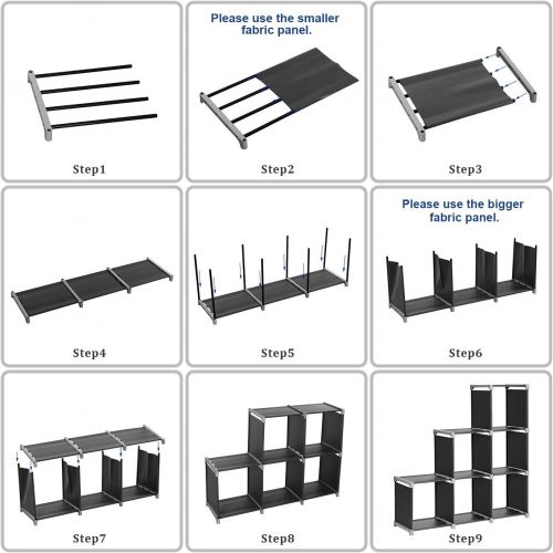  [아마존 핫딜] [아마존핫딜]SONGMICS 6-Cube Storage Rack, Staircase Organizer, DIY Storage Shelf, Bookcase in Living Room, Children’s Room, Bedroom, for Toys and Daily Necessities, Black ULSN63H