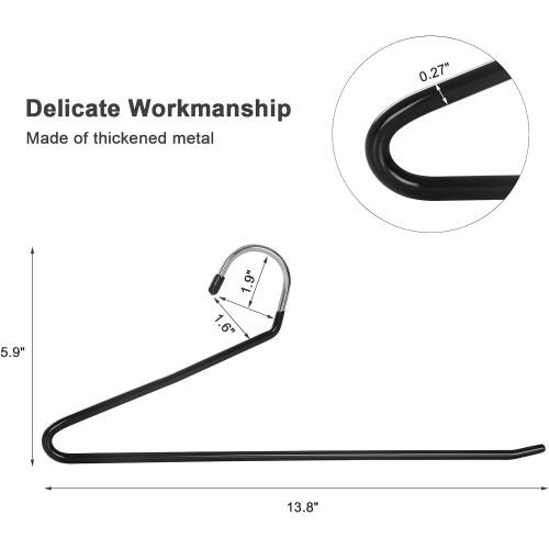  [아마존 핫딜] [아마존핫딜]SONGMICS 20 Pack Pants Hangers, Open Ended Easy Slide Trouser Organizers, Non-Slip, Black UCRI004-20
