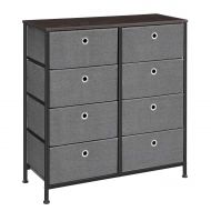 SONGMICS 4-Tier Wide Drawer Dresser, Storage Unit with 8 Easy Pull Fabric Drawers and Metal Frame, Wooden Tabletop for Closets, Nursery, Dorm Room, Hallway, 31.5 x 11.8 x 32.1 Inch