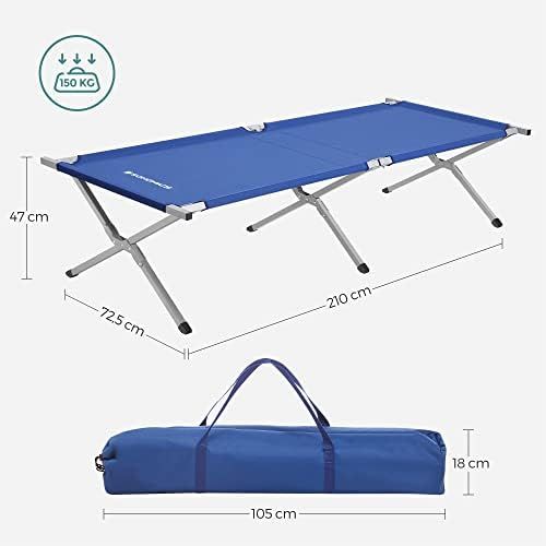  SONGMICS Camp Bed, Cot, Approved by the Technical Supervisory Association (TUEV) in Rheinland, Germany, Max. Static Load: 260kg, 210x 72x 45cm