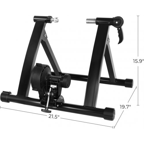  [아마존베스트]SONGMICS Magnetic Bike Trainer Stand with Noise Reduction Wheel, Black USBT003B01