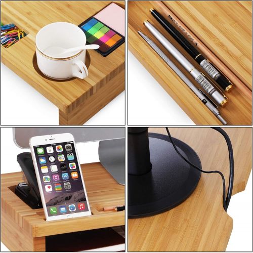  [아마존베스트]Songmics Bamboo Monitor Stand, Ergonomic Laptop Stand