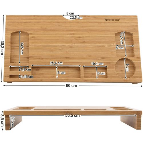  [아마존베스트]Songmics Bamboo Monitor Stand, Ergonomic Laptop Stand