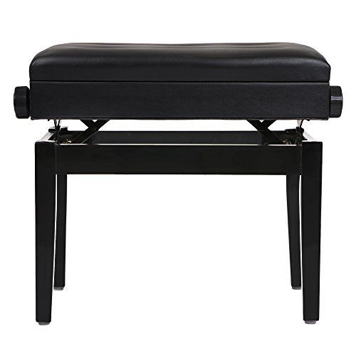  SONGMICS Adjustable Wooden Piano Bench Stool with Sheet Music Storage Black ULPB57H