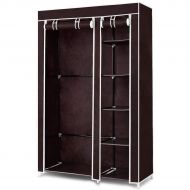 SONGMICS Clothes Closet Portable Wardrobe Storage Organizer with Shelves Claret 43 43.3 x 17.7 x 69