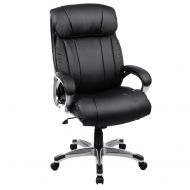 SONGMICS Big Thick Office Chair Executive Chair with Large Seat and Tilt Function Swivel Computer Chair PU Black UOBG55BK
