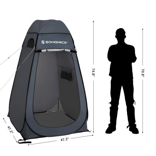  SONGMICS Portable Pop up Tent, Dressing Room Privacy Shelter, for Outdoor Camping Fishing Beach Shower Toilet, with Zippered Carrying Bag