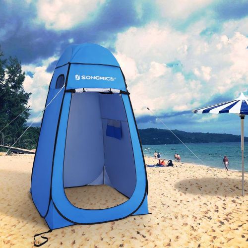  SONGMICS Portable Pop up Tent, Dressing Room Privacy Shelter, for Outdoor Camping Fishing Beach Shower Toilet, with Zippered Carrying Bag