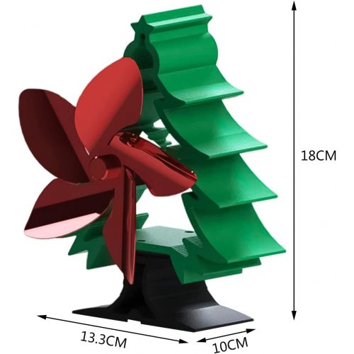  SONGYDZ 5 Blade Heat Fan Beautifully Christmas Tree Shape Fireplace Fan, Low Power Consumption High Efficiency Thermal Stove Fan for Home Wood Log Burner Fireplace