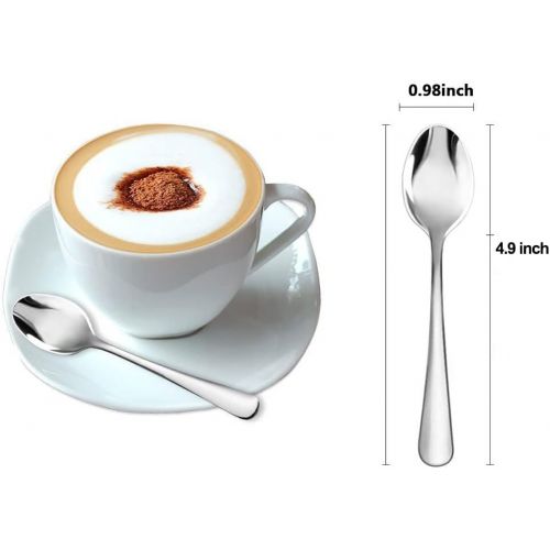  [아마존베스트]SONGZIMING Demitasse Espresso Spoons, Mini Coffee Spoon, 18/10 Stainless Steel Small Spoons for Dessert, Tea,Set of 6