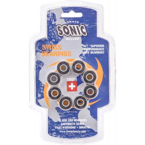  Sonic Swiss Inline Skate Bearings - SUPERIOR PERFORMANCE