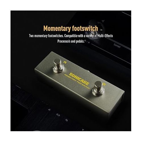  SONICAKE Dual Footswitch Pedal for Guitar Effect Pedal Dual Momentary Foot Switch Guitar Pedal with TRS Cable