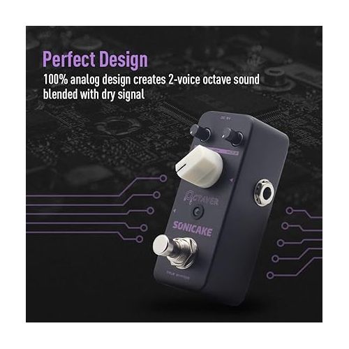  SONICAKE Octave Guitar Pedal Octave Pedal Guitar Effects Pedal Analog Classic Bass Octaver True Bypass