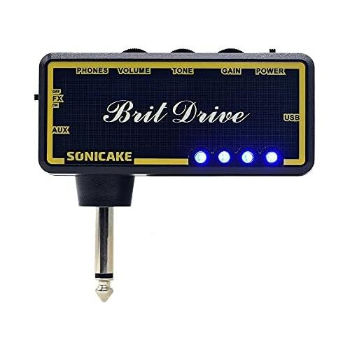  SONICAKE Brit Drive Plug-In USB Chargable Portable Pocket Guitar Headphone Amp Carry-On Bedroom Effects