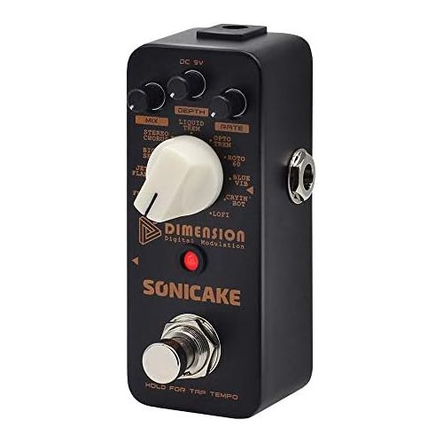  SONICAKE 5th Dimension Digital Modulation Guitar Effects Pedal 11 Mode of Phaser, Flanger, Chorus, Tremolo, Vibrato, Autowah