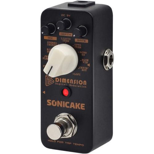  SONICAKE 5th Dimension Digital Modulation Guitar Effects Pedal 11 Mode of Phaser, Flanger, Chorus, Tremolo, Vibrato, Autowah