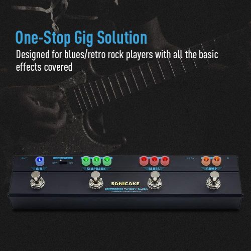  SONICAKE Twiggy Blues Multi Effects Vintage Blues Retro Rock Tone Dumble Overdrive Compressor Delay Reverb Cab Sim Guitar Pedal